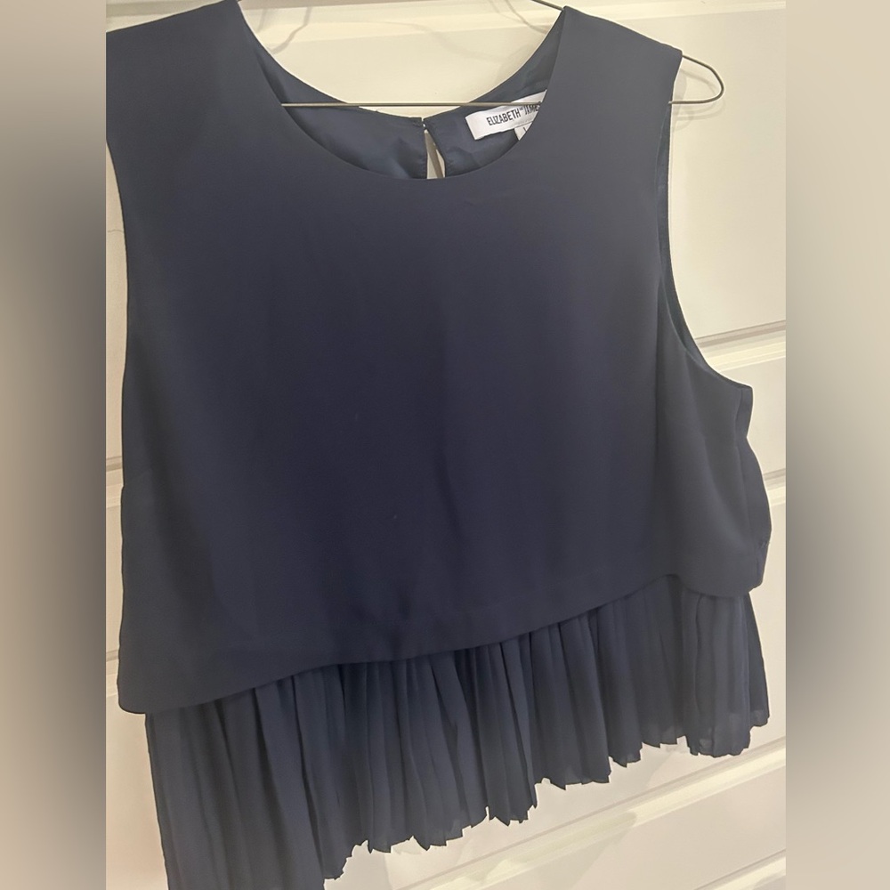 Elizabeth and James Navy Sleeveles Blouse